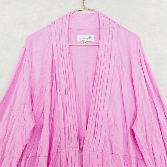 New Completely Me By Liz Lange Fucshia Open Front Metal Clasp Cardigan P2549 - Picture 2 of 8